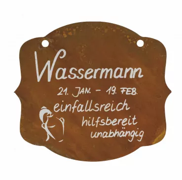 Sternzeichen "Wassermann" | Rosttafel | H. 13 cm